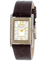 Kenneth Cole New York Womens KC2750 Classic Tank Case with Stones on Bezel Watch