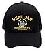 Patchtown Air Force Dad - Proud Father of a US Airman Hat/Ballcap Adjustable One Size Fits Most Multiple Colors and Styles (Black, Add American Flag)