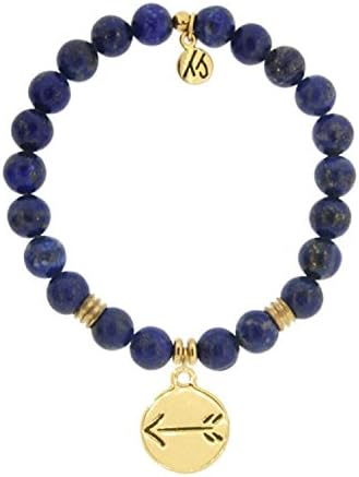 Lapis Lazuli Beaded Bracelet with 18k Gold-Plated Arrow Charm