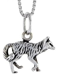 Sterling Silver Fox Pendant, 5/8 inch wide