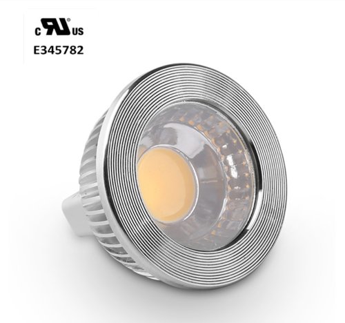 GOOLSUN 5-watt MR16 GU5.3 Bi Pin LED COB Flood Bulb, 50W Equivalent, AC/DC 12V, 90 Degree, 450 lm, Dimmable with LED compatible dimmer and transformer, 2″ Height, 6000K Cool White