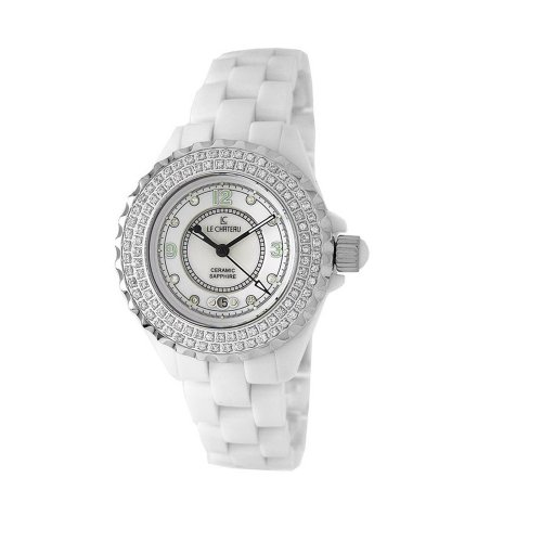 Le Chateau Women's 5804LCZ_WHT_MOP Condezza LC Collection All Ceramic Zirconia Watch