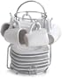 Imusa Espresso Set with Chrome Rack, 12 Piece, White