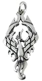 Sterling Silver Fiery Phoenix Pendant Charm Bird