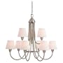 Sea Gull Lighting 31387-962 Stockholm Nine-Light Chandelier, Brushed Nickel with Etched Opal Glass Shades