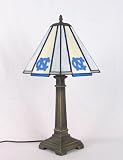North Carolina Tarheels Stained Glass Lamp with Logo Panels