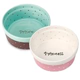 Pet Studio Polka Dot Dish 7 In Pink/Princess