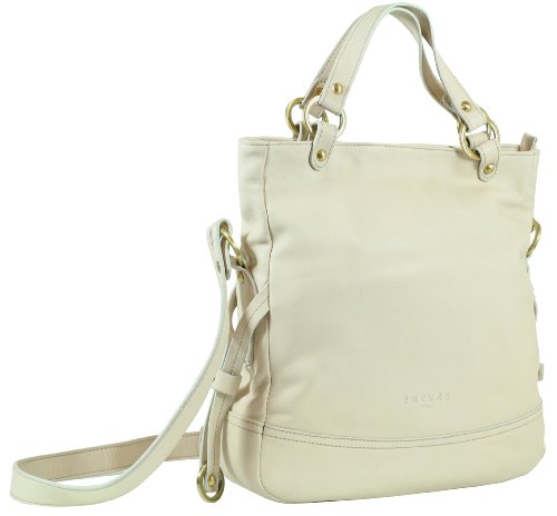 Phyn&egrave;s Paris Umh&auml;ngetasche / Messenger / Shopper handschuhweiches Echt-Leder in Beige