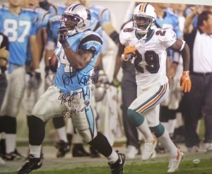 Deangelo Williams Autographed/Hand Signed Carolina Panthers 16x20 Photo 98 YD TD 8-24-06 LTD