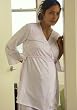 Maternity Cotton Dot/Lace Robe by Belabumbum MATCOT30