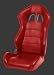 NRG INNOVATIONS (RSC-202L) PVC leather Sport Seats Red w/ Black Trim (Left)