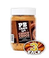 PB Crave Natural Peanut Butter, Choco Choco, 16oz Jars, (Pack of 3)