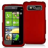 HTC 7/TROPHY BRAND PREMIUM PROTECTOR CASE - RUBBER RED