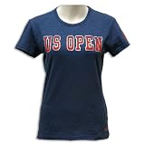US Open 2008 Banner Women's Foil Outline Tee - Bleacher Blue