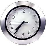 Equity Self-setting 10-inch Diameter Analog Wall Clock - Silver with White Face