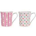 Churchill China Cath Kidston Pastel Pink & Spot Gift Box of 2 Mugs