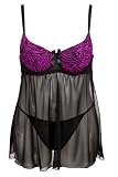 Torrid Plus Size Black And Purple Animal Print Baby Doll Set