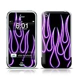 Purple Neon Flames Design Protective Skin Decal Sticker for Apple iPhone (2G)1st Generation