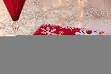 Red Snowflake Square Salad Plate