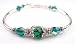 Emerald May Birthstone Beaded Bangle Bracelets with .925 Sterling Silver, Swarovski Crystal Beads