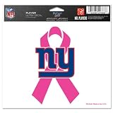 New York Giants Breast Cancer Awareness 4x6 Ultra Decal