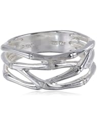 Sterling Silver Bamboo Wide Band Ring