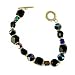 Bracelet - B46 - Handmade Fire--Polished Glass Beads - Toggle Closure ~ Jet AB (Irridescent)
