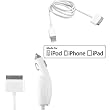 EZOPower Apple Approved Car Charger + USB Hotsync & Charging Cable for Apple iPod Nano , iPod Touch , iPhone Series (Made for iPod, iPhone / Licensed by Apple)