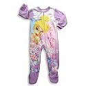 Tinkerbell by Disney - Toddler Girls Footed Heavy Weight Blanket Sleeper, Purple, White (Size 4T)