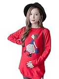 （TPGROWIN） マタニティ ウェア ニット セーター ラウンドネック 編み 妊婦服 防寒 長袖 ゆったり あったか 産前 産後 全5色 (L, レッド)