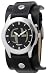 Fossil JR8122 Gents Black Leather Cuff Watch with Animated Analog Dial