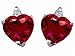 Star K Sterling Silver Heart Shape 7mm Earring Studs