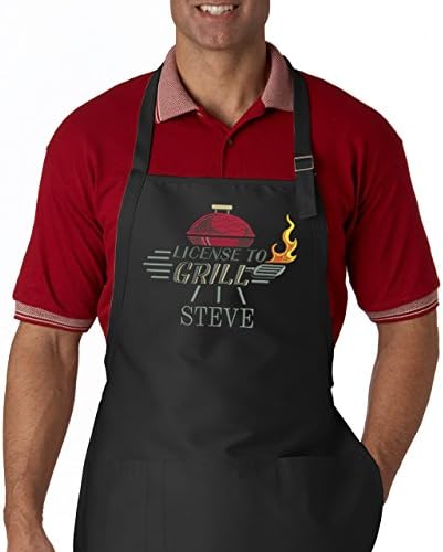 Embroidered License to Grill Personalized BBQ Apron