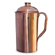 Pitcher Jug with Lid, Copper, 1250 Ml, Ayurvedic Medicine Drinkware from India
