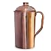 Pitcher Jug with Lid, Copper, 1250 Ml, Ayurvedic Medicine Drinkware from India