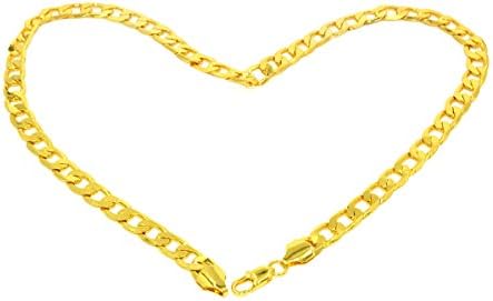Chunky 24in 10mm Real 24k Yellow Golden Men's Necklace Solid Curb Chain Fashion Jewelry 72g