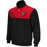 adidas Portland Trail Blazers Black-Red Action Full Zip Track Jacket (Medium)