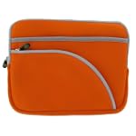 ASUS Eee PC 1005HA-PU1X-BU 10.1-Inch Netbook Neoprene Sleeve SlipCase (Invisible Zipper Tri-Pocket - Orange)
