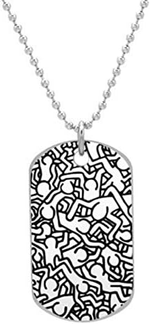 S1651 Keith Haring Art Custom Unique Oval Dog Tag Pet Tag Necklace Pendant