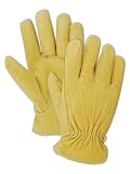 Magid B743ELT-M Pro Grade Collection Premium Red-Lined Grain Pigskin Gloves, Tan, Women's Medium