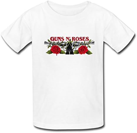 Fundeardk Kids Guns N Roses Bullet Novelty Design Classic T-Shirt White M