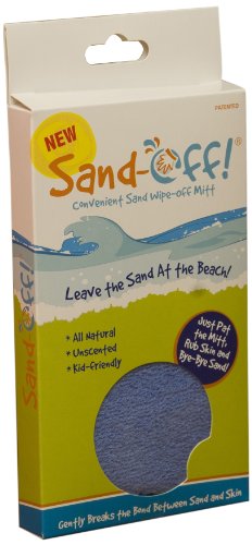 Sand-Off! Powder-Infused Mitt Beach Towel for All-natural Sand Removal - Blue - 1 Pack