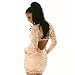 Edles Satin Spitzenkleid Cocktailkleid Lachs (9268