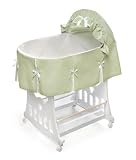 Waffle Bassinet Cradle with Toy Box Base- Sage