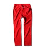 (ディーティー) DT キッズ M1-2 全20色 美脚ストレート ストレッチ パンツ ロング パンツ カラー レギパン 80 レッド