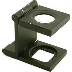 10x Black Folding Magnifier Stamp Coin Magnifying Glass