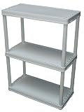 Gracious Living 91015-1C Three Shelf Storage System Light Duty Solid Shelf Design