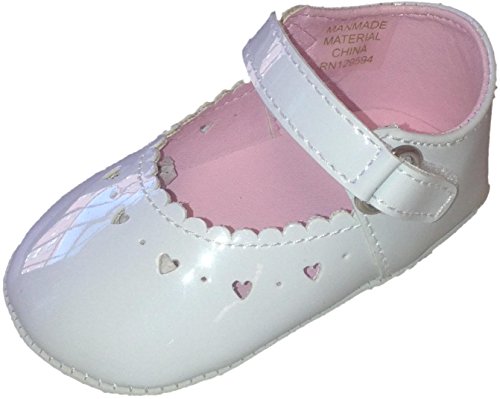 Big oshi baby girls  mary jane baby shoes, white, 1 m u…