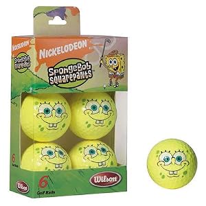 Wilson Sponge Bob Golf Balls 6 Pack by 