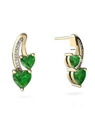 Genuine Emerald 14kt Yellow Gold Earrings